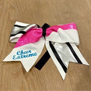 Cheer Extreme Vintage Pink and Silver Cheer Bow with Cheer Extreme Embroidered